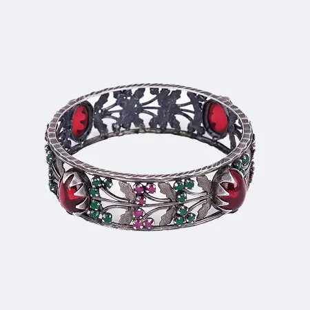 Fashionable Stone Studded Elegant Women’s Bangle Bracelet Hover Image