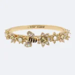 Luxury Gold Crystal Leaf Pattern Statement Ring Design