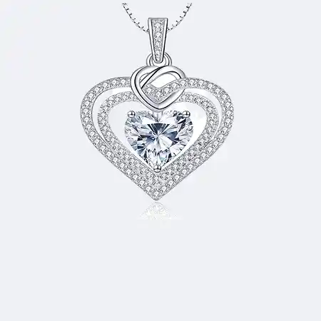 Elegant Gold Letter Pendant With Crystal Heart Design Hover Image